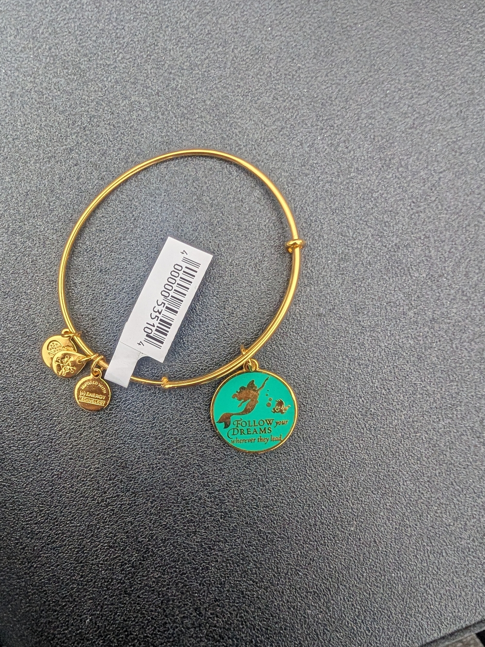 Disney Parks Alex and Ani Ariel Follow Your Dreams Gold Bangle Bracelet 2016 Ret